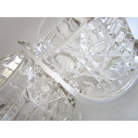 Vintage Indiana Clear Glass Windsor Pattern - Creamer & Lidded Sugar Bowl Set - Picture 11 of 16